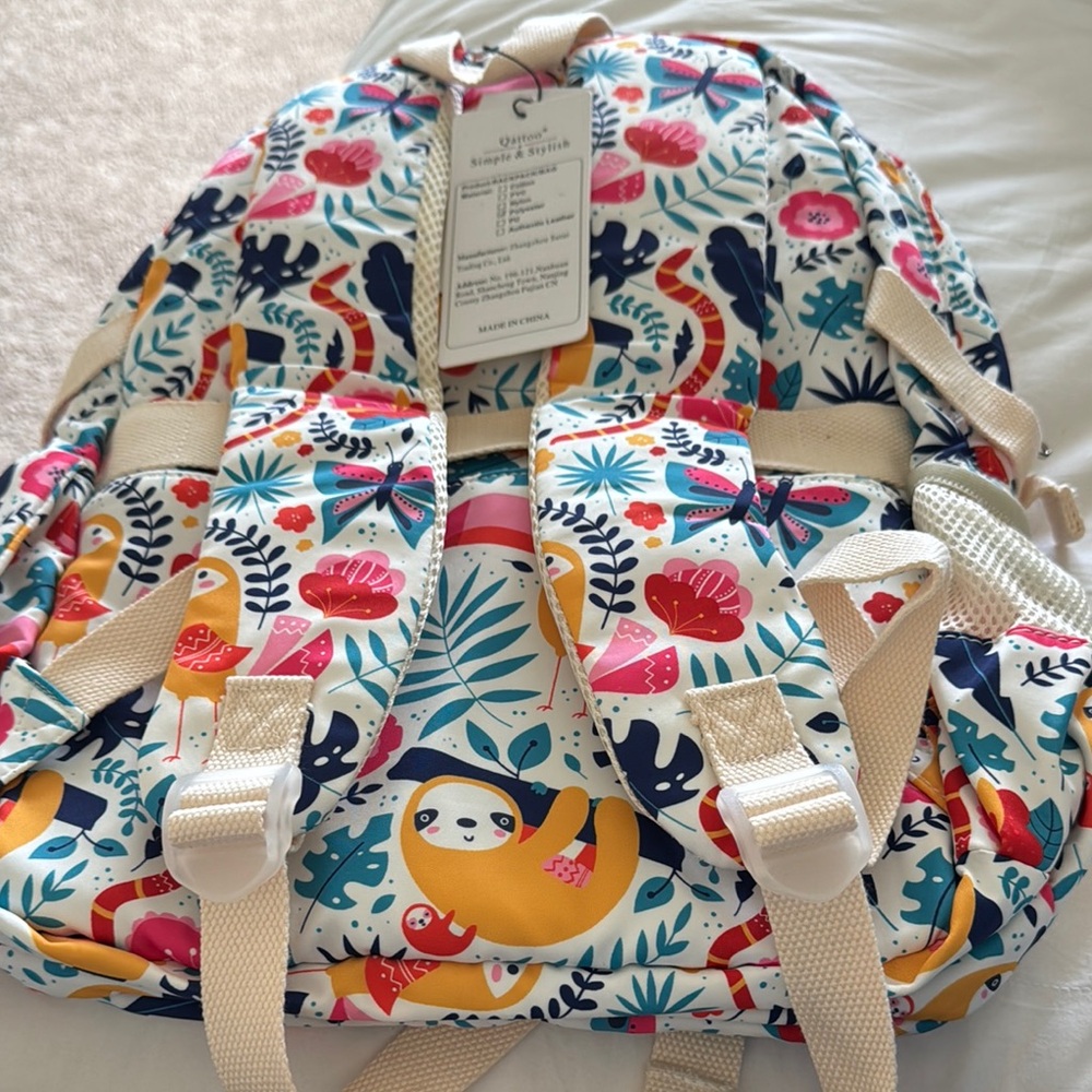 NWT Floral Multicolor Backpack - Picture 2 of 4